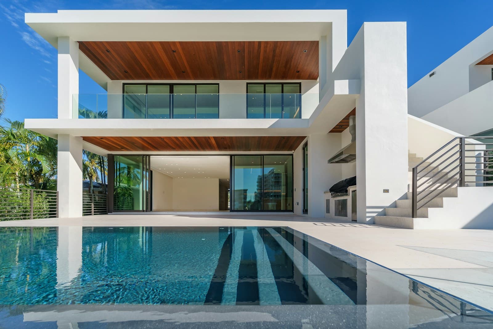 Modern villa set among trees